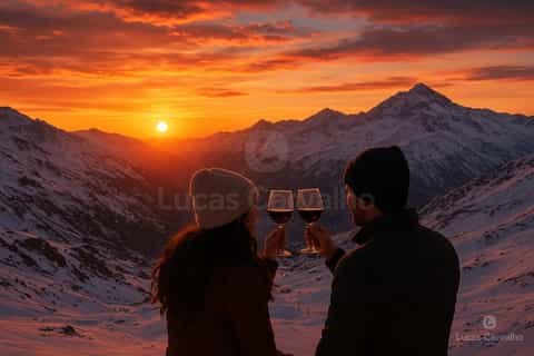 Sunset no Valle Nevado: pôr do sol nos Andes com piquenique foto 1
